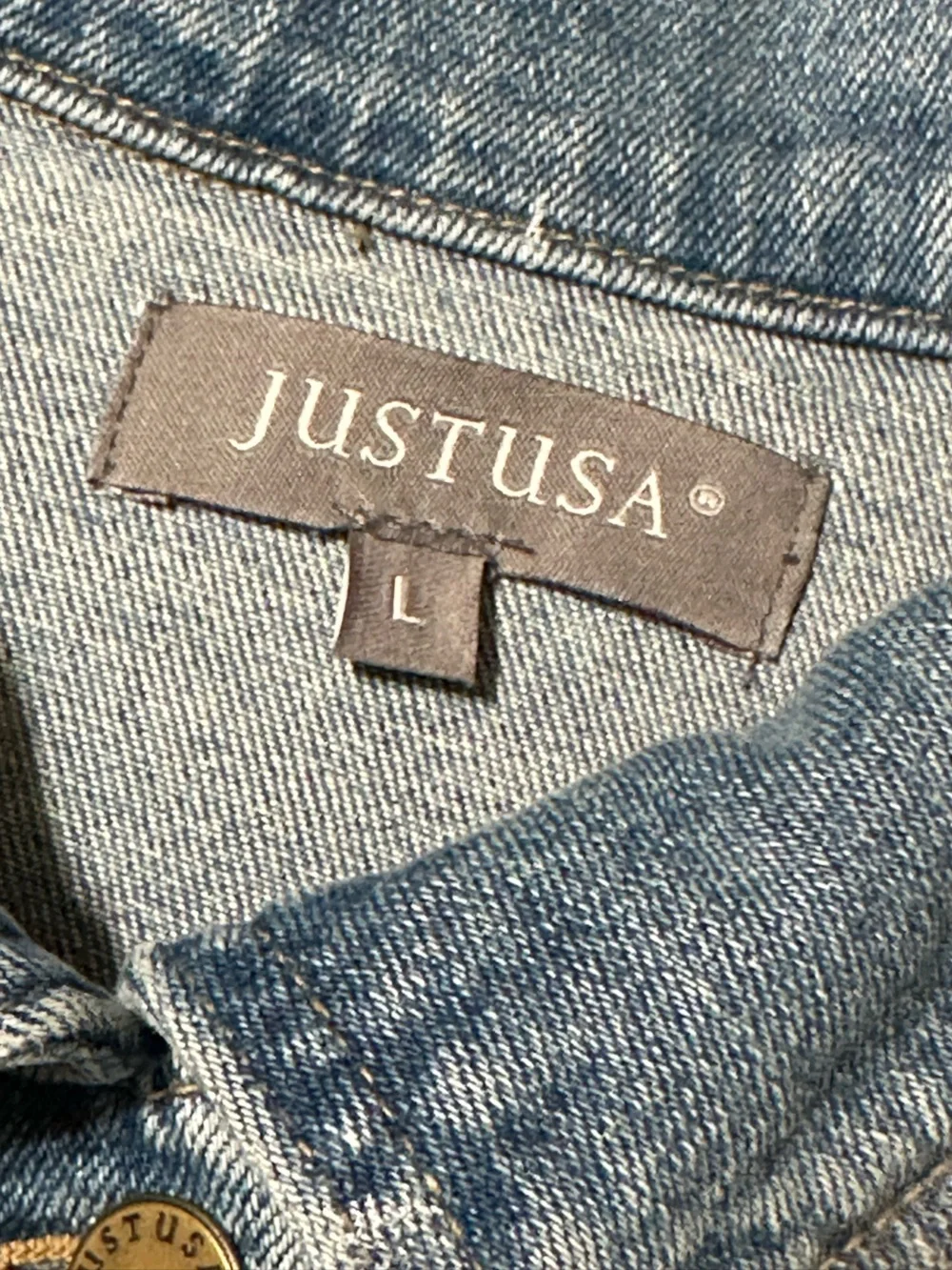 Just USA Distressed Jean Jacket Hand Painted Boutique NWT Sz L Wearable Art - Picture 7 of 13